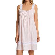 Bianco - Donna Vestaglie Eileen West Cotton Dobby Striped Chemise Nightgown