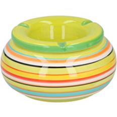 Ashtrays EDCO Ceramic Stripy Round Ash Tray Ashtray With Removable Top Smoking Home Pub Garden Ceramic Stripy Round Ash Tray Ashtray Smoking