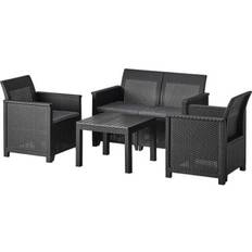 Armstützen Lounge-Sets Keter Emma Lounge-Set, 1 Bord inkl. 2 Stolar & 1 Soffor