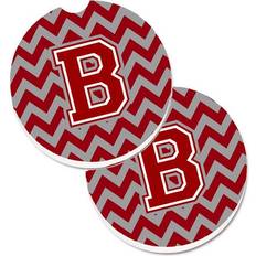 Car Care & Vehicle Accessories CoolCookware Letter B Chevron Maroon & White Set of 2 Cup Holder Car Coaster