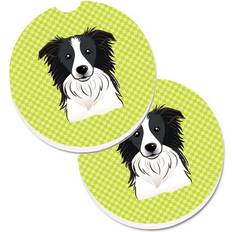 Car Care & Vehicle Accessories CoolCookware Lime Green Border Collie Set of 2 Cup Holder Car