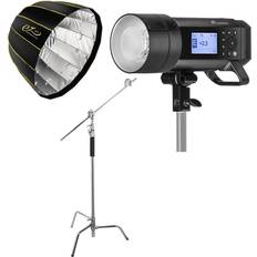 Studio Lighting Flashpoint XPLOR 600 PRO TTL Parabolic Quick Softbox 28&quot; C Stand