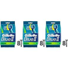 Gillette Blue II Plus Slalom Men's Disposable Razors, 8 razors Pack of 3