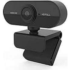 Vinmooog Webbkamera PC webbkamera, 1080p med mikrofon, USB, 360° justerbar inbyggd Plug and Play videosamtal för Skype YouTubTwitch och Streaming