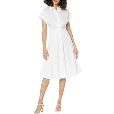 Lauren Ralph Lauren Women's Twist Front Cotton Blend Shirt Dress - White