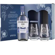 Beer & Spirits Edinburgh Gin Edinburgh Gin Classic Gin with Two Glasses Gift Set Amazon Exclusive 70cl
