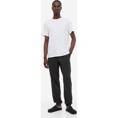 H&M Men Sleepwear H&M Marl 2-Pack Regular Fit Pyjama Bottoms - Black/Dark Grey