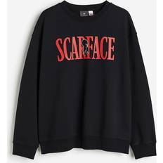 H&M Herre Gensere H&M Herre Sort Loose Fit Sweatshirt