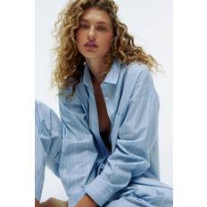 Blue - Women Sleepwear H&M Dame Blå Pyjamas med skjorte og bukse