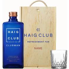 Personalised Haig Club Clubman Single Grain Scotch Whisky 70cl in Wooden Box with glass 40% ABV