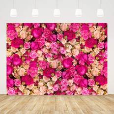 Photo Backgrounds Tianci 7x5 feet Pink Red Rose Photography Background Valentine's Day Photo Wedding Birthday Decoration Wedding Flower Rose Wall Art Photography Booth Props