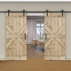 Cheap Sliding Doors JM Barn With Solid Knotty Pine Paneled Sliding Door (x)