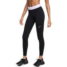 Fitness & Gym Tights Nike Women's Mid Rise Mesh Paneled Leggings - Black/Lilac Bloom/White