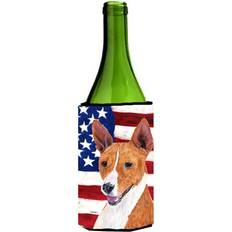 Bottle Coolers on sale CoolCookware Usa American Flag With Basenji sleeve Bottle Cooler