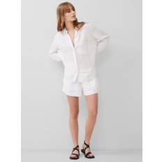 Viscose Shirts French Connection Birdie Linen Boyfriend Shirt Linen White