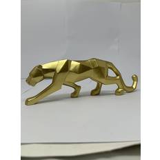 Jayogla Wildlife Prowl Gold Panther Sculpture Jaguar Statues Ornament Figurine