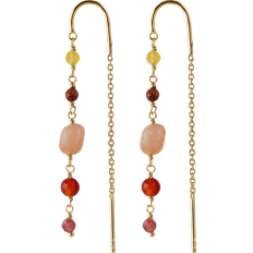 Pernille Corydon Golden Fields Earrings - Gold/Quartz/Moonstone/Carnelian/Sandstone/Tourmaline