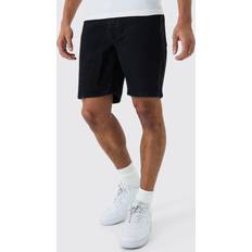 Kapea - Mies Shortsit boohooMAN Slim Rigid Denim Shorts - Black