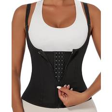 Yadifen Tummy Control Neoprene Cincher Tank Top With Straps - Black