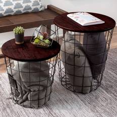 Purple Nesting Tables Cuddle Club Lavish Set of 2 Nesting Table
