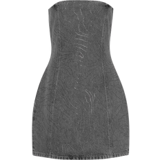 ROTATE Birger Christensen Korte kjoler ROTATE Birger Christensen Rhinestone Denim Dress - Grey