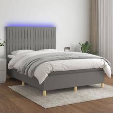 Sängar & Madrasser vidaXL Ramsäng Med Madrass LED 140x190 cm Kontinentalsäng