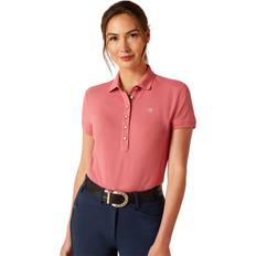 Equestrian Polo Shirts Ariat Prix 2.0 Short Sleeved Womens Polo Shirt Slate Rose