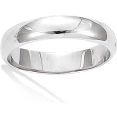 Les Tresors De Lily Rhodium-plated silver half-ring wedding band mm