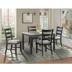 Black Dining Sets Picket House Furnishings Kona Gray Dining Set 36x48" 5pcs