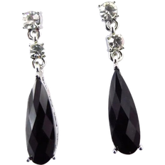 Les Tresors De Lily Sissi Earrings - Silver/Black/Transparent