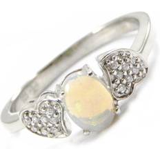 Hvitt gull Ringer Les Tresors De Lily Silver ring 'Goddess Opal' White silver rhodium 18x7 mm