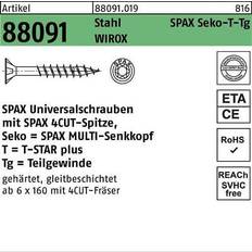 Schrauben Spax Universalschraube, 4 500 Teilgewinde, Senkkopf, T-STAR plus T20, 4CUT 50Stk.