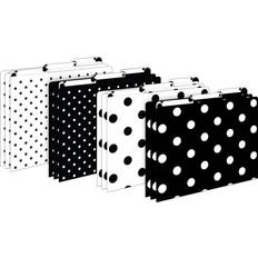 Black White Dot File Folders Set of 12