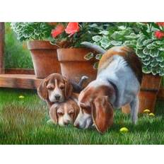 Scenery Diamond Painting Dog Embroidery Christmas Tree Cross Stitch  20x30cm