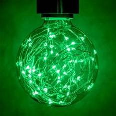 Green LED Lamps Prolite LED G95 Globe 1.7W B22 Star Effect Funky Filaments Green Clear