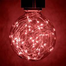 Prolite LED G95 Globe 1.7W B22 Star Effect Funky Filaments Red Clear