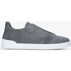 Zegna Shoes Zegna Mens Grey Triple Stitch Low-top Cotton Trainers Eur Men