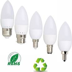 Ranpo E27, Cool White 6Pcs LED Candle Light Bulbs E12 E14 E27 B22 Chandelier Lamp 220V 240V For Home Lighting