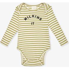 Claude & Co Claude & CO Multi Milking It Stripe-print Organic-cotton Bodysuit 0-12 Months 6-12 Months