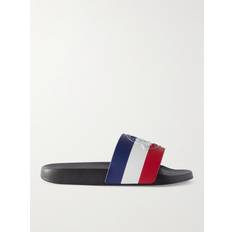 Moncler Men Slippers & Sandals Moncler Basile Logo-Embossed Striped Rubber Slides Men Black