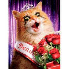Fiyo Diamond Painting Full Round Drill Cat king Diamond Embroidery Cross Stitch