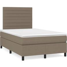 Sängar & Madrasser vidaXL Ramsäng Med Madrass LED Taupe 120x190 cm Kontinentalsäng