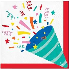 Paper Napkins Creative Converting Hats Off Birthday Napkin, Multicolor, 48/Pack DTC372504BNAP Red, Paper Quill