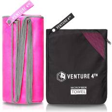 Fitness Venture 4th Microfiber Gym Towel Workout Towels Gym Fast Drying and Lightweight Pink-Gray Large