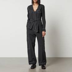 Ganni Jumpsuits & Overaller Ganni Bomull Jumpsuit Med Kontrastsömn - Black