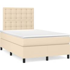 Kontinentalsängar på rea vidaXL mit Matratze & LED Creme 120x190 cm Boxspringbett
