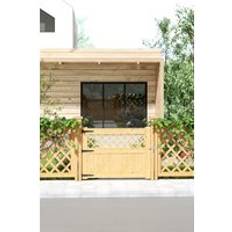 Living and Home Garden Entrance Rhombus Wood Fence Gate