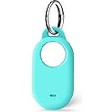 ISKIP Samsung SmartTag2 Case, Silicone Case Compatible with Samsung Galaxy Smart Tag2, SmartTag2 Cover with Keychain Light Blue