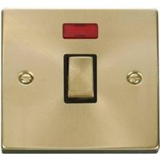 SE Home Satin Brushed Brass 1 Gang 20A Ingot dp Switch With Neon Black Trim