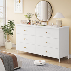 Ebern Designs White Chest of Drawers Ebern Designs 6 W Wood Chest of Drawer